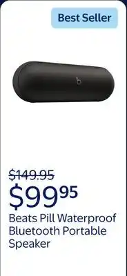 Walmart Beats Pill Waterproof Built-in Microphone Wireless Bluetooth Portable Speaker, Matte Black offer