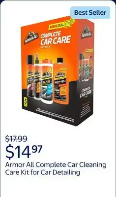 Walmart Armor All Complete Car Cleaning Care Kit for Car Detailing, 4 Piece Set​ offer