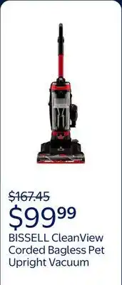 Walmart BISSELL CleanView Corded Bagless Pet Upright Vacuum 3533 offer