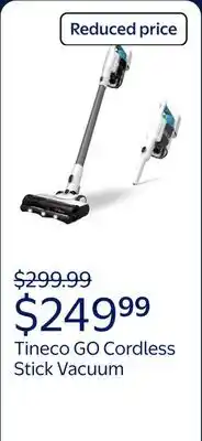 Walmart Tineco GO Cordless Stick Vacuum, 40 min Run Time - Teal (GO201) offer