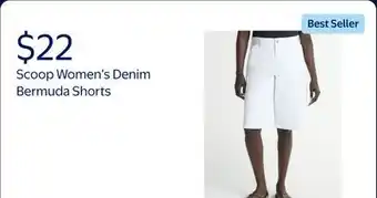 Walmart Scoop Women's and Women's Plus Denim Bermuda Shorts offer