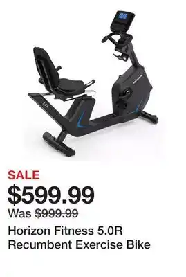 Dick's Sporting Goods Horizon Fitness 5.0R Recumbent Exercise Bike offer