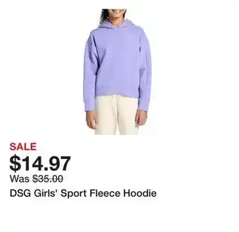 Dick's Sporting Goods DSG Girls' Sport Fleece Hoodie offer