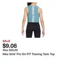 Dick's Sporting Goods Nike Girls' Pro Dri-FIT Training Tank Top offer