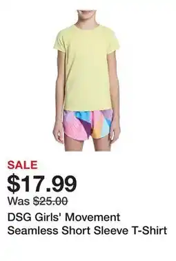 Dick's Sporting Goods DSG Girls' Movement Seamless Short Sleeve T-Shirt offer