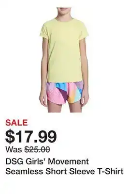 Dick's Sporting Goods DSG Girls' Movement Seamless Short Sleeve T-Shirt offer