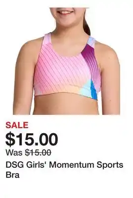 Dick's Sporting Goods DSG Girls' Momentum Sports Bra offer