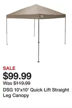Dick's Sporting Goods DSG 10'x10' Quick Lift Straight Leg Canopy offer