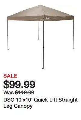 Dick's Sporting Goods DSG 10'x10' Quick Lift Straight Leg Canopy offer