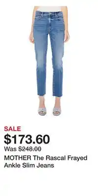 Nordstrom MOTHER The Rascal Frayed Ankle Slim Jeans offer
