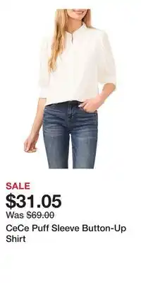 Nordstrom CeCe Puff Sleeve Button-Up Shirt offer