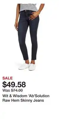 Nordstrom Wit & Wisdom 'Ab'Solution Raw Hem Skinny Jeans offer