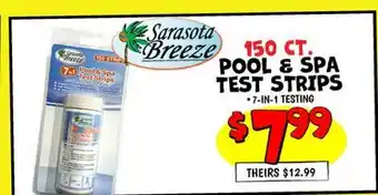 Ollie's Sarasota Breeze POOL & SPA TEST STRIPS offer