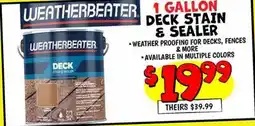 Ollie's WEATHERBEATER 1 GALLON DECK STAIN & SEALER offer