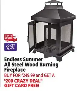 Ocean State Job Lot Endless Summer Steel Wood-Burning Fireplace Black offer