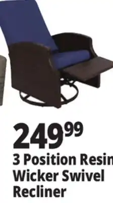 Ocean State Job Lot 3 Position Swivel Recliner Chair offer