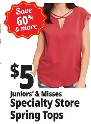 Ocean State Job Lot Juniors' & Misses Specialty Store Spring Tops offer