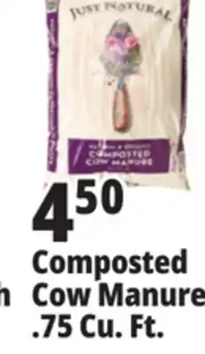 Ocean State Job Lot Just Natural Organic Composted Cow Manure .75 cu ft offer