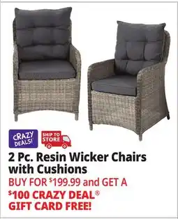 Ocean State Job Lot 2-Piece Resin Wicker Chairs with Cushions offer