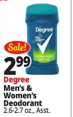 Ocean State Job Lot Degree Men's & Women's Deodorant offer