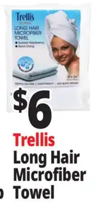 Ocean State Job Lot Trellis Boutique Long Hair Microfiber Towel offer