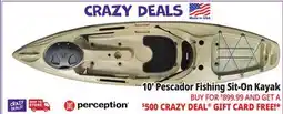 Ocean State Job Lot 10' Pescador Fishing Sit-On Kayak offer