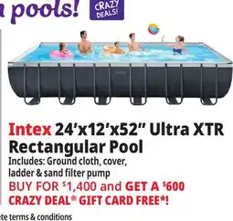Ocean State Job Lot Intex 24' x 12' x 52 Ultra XTR Frame Rectangular Pool Set with Sand Filter Pump offer