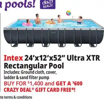 Ocean State Job Lot Intex 24' x 12' x 52 Ultra XTR Frame Rectangular Pool Set with Sand Filter Pump offer