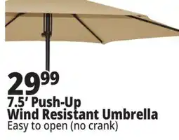 Ocean State Job Lot 7.5' Wind Resistant Steel Patio Umbrella with Push Lift offer
