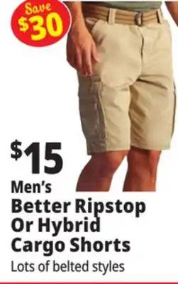 Ocean State Job Lot Men's Better Ripstop Or Hybrid Cargo Shorts offer