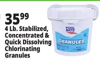 Ocean State Job Lot Pool Mate Stabilized Concentrated Chlorinating Granules. 4 lbs offer