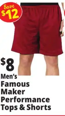 Ocean State Job Lot Men's Famous Maker Performance Tops & Shorts offer