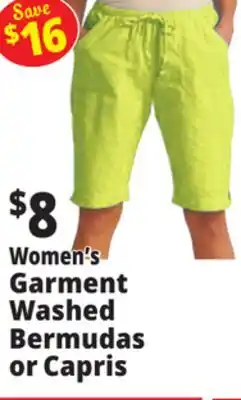 Ocean State Job Lot Women's Garment Washed Bermudas or Capris offer