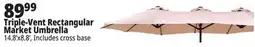Ocean State Job Lot Outdoor Living Accents Triple-Vented Rectangular Market Umbrella offer
