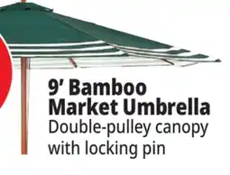 Ocean State Job Lot 9' Bamboo Market Umbrella Striped offer