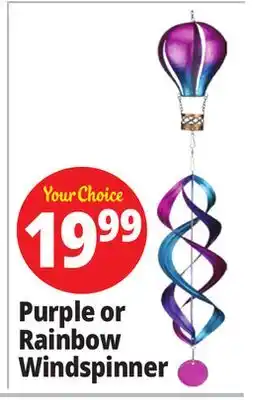 Ocean State Job Lot Purple or Rainbow Windspinner offer