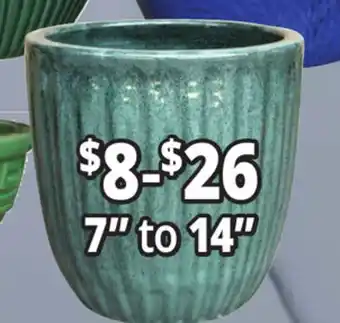 Ocean State Job Lot 7 to 14 Outdoor Glazed Ceramic Planters offer