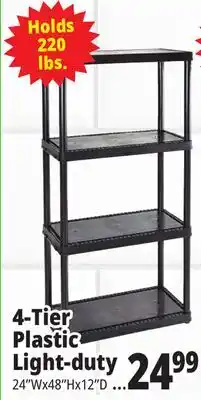 Ocean State Job Lot Maxit 4-Tier Plastic Shelving Unit 48 offer