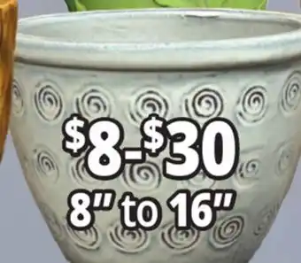 Ocean State Job Lot 8 to 16 Outdoor Glazed Ceramic Planters offer