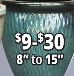 Ocean State Job Lot 8 to 15 Outdoor Glazed Ceramic Planters offer