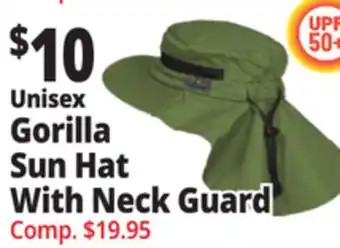 Ocean State Job Lot Gorilla Sun Hat With Neck Guard offer