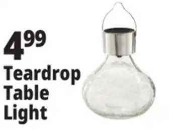 Ocean State Job Lot Outdoor Living Accents Solar Glass Teardrop LED Table Top Light offer