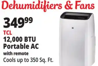 Ocean State Job Lot TCL 12,000 BTU Portable AC with remote offer