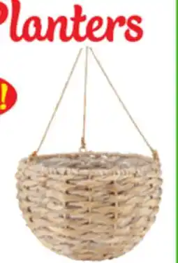 Ocean State Job Lot 10 Hanging Woven planters offer