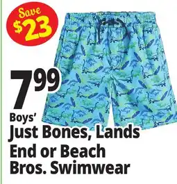 Ocean State Job Lot Boys' Just Bones, Lands End or Beach Bros. Swimwear offer