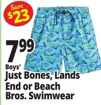 Ocean State Job Lot Boys' Just Bones, Lands End or Beach Bros. Swimwear offer