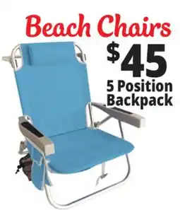 Ocean State Job Lot 5 Position Backpack Beach Chairs offer