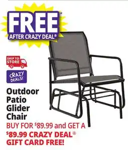 Ocean State Job Lot Outdoor Patio Glider Chair Black offer