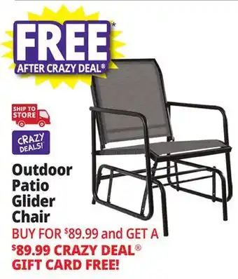 Ocean State Job Lot Outdoor Patio Glider Chair Black offer