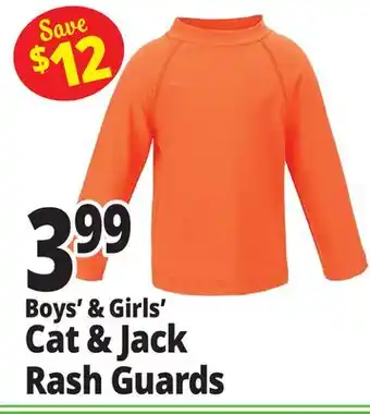 Ocean State Job Lot Boys' & Girls' Cat & Jack Rash Guards offer